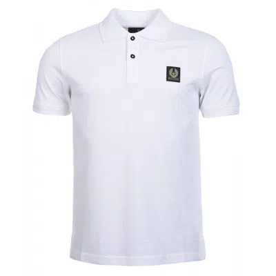 Belstaff Logo Cotton Piquet Polo In White