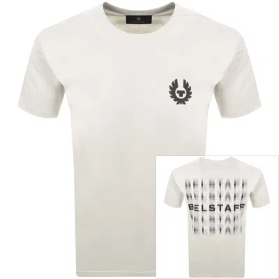 Belstaff Short Sleeve Shadow Logo T Shirt Cream In White