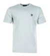Belstaff Mens Brand-patch Crewneck Cotton-jersey T-shirt Quarry Blue