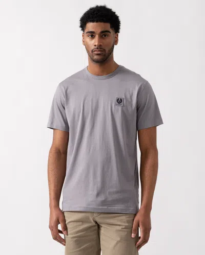 Belstaff Short Sleeved Mens Logo Patch T-shirt In Gray