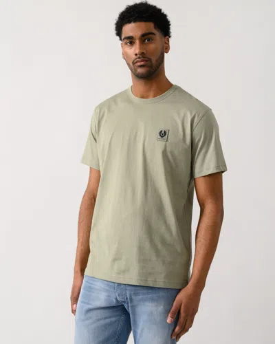 Belstaff Short Sleeved Mens Logo Patch T-shirt In Green