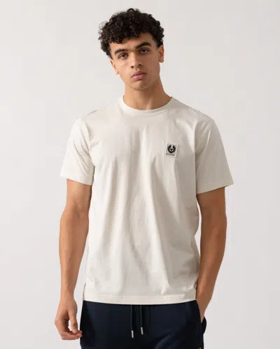 Belstaff Short Sleeved Mens Logo Patch T-shirt In Silver