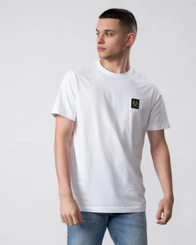 Belstaff Short Sleeved Mens Logo Patch T-shirt In White