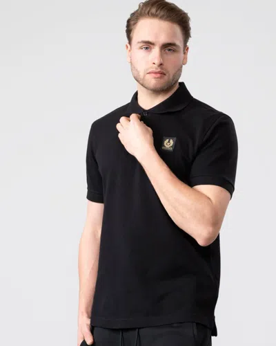 Belstaff Short Sleeved Mens Polo In Black