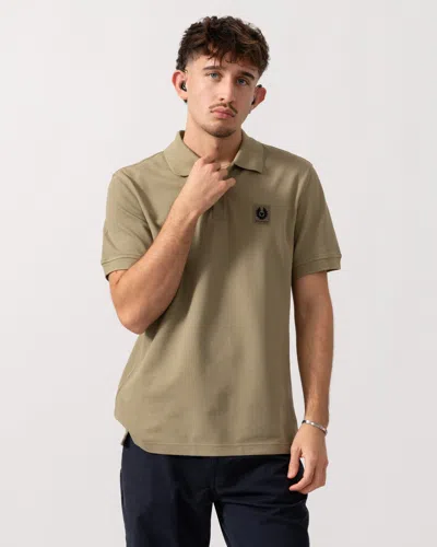 Belstaff Short Sleeved Mens Polo In Brown