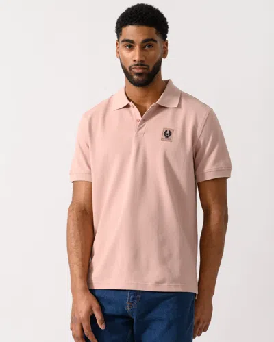 Belstaff Short Sleeved Mens Polo In Pink