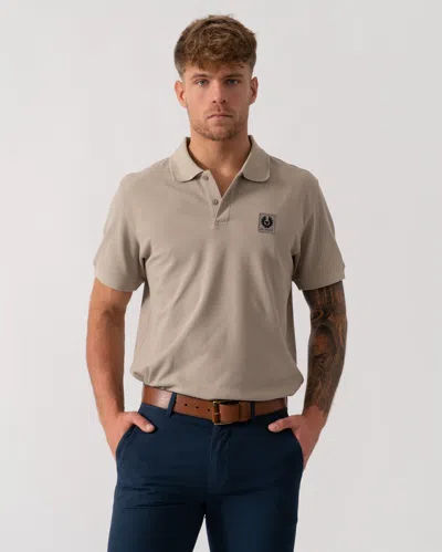 Belstaff Short Sleeved Mens Polo In Brown