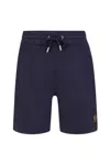 Belstaff Drawstring Waist Shorts Side Back Pockets In Blue