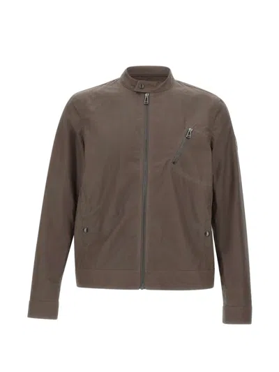 Belstaff Sideline Zip-up Waxed-cotton Jacket In Brown