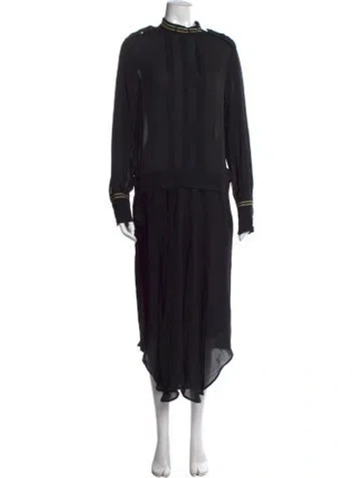 Pre-owned Belstaff Silk Long Dress In Black