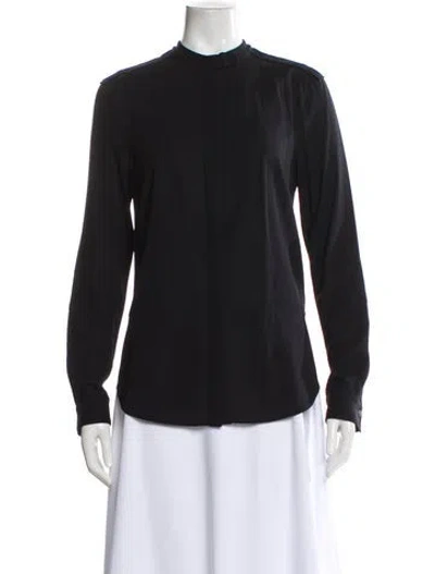 Pre-owned Belstaff Silk Long Sleeve Blouse In Blue