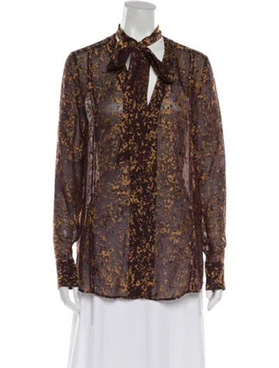 Pre-owned Belstaff Silk Patterned Blouse In Multicolor