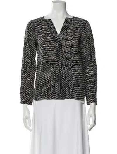 Pre-owned Belstaff Silk Patterned Top In Black