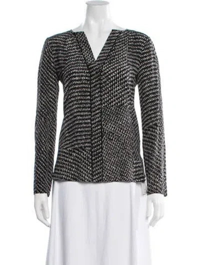 Pre-owned Belstaff Silk Patterned Top In Black