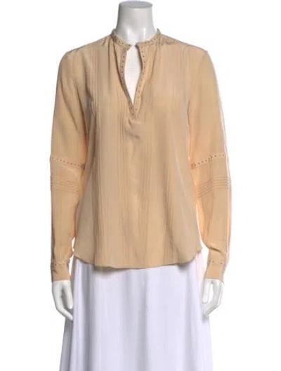 Pre-owned Belstaff Silk V-neck Blouse In Neutral