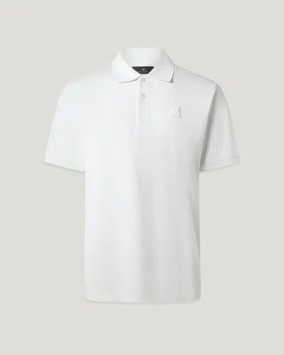 Belstaff Steel Polo Cotton Jersey In White