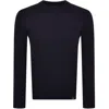 Belstaff Sternway Crewneck Knit Jumper Black In Navy