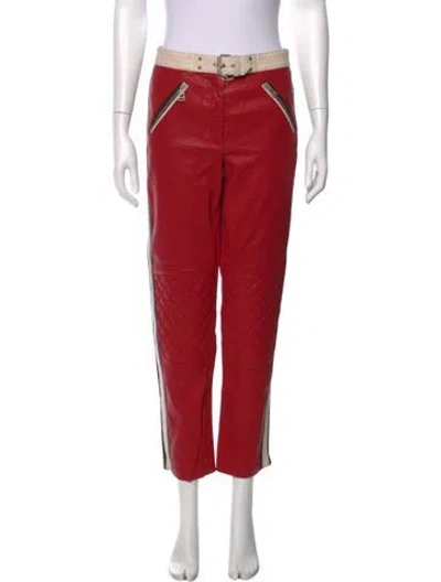 Pre-owned Belstaff Straight Leg Pants In Red