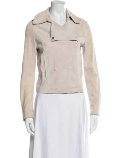 Pre-owned Belstaff Suede Biker Jacket In Neutrals
