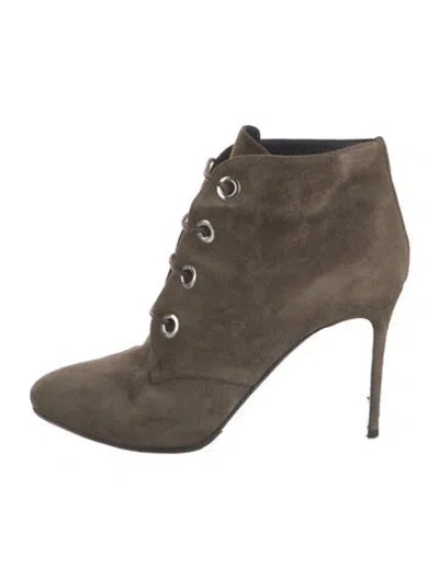 Pre-owned Belstaff Suede Lace-up Boots In Green