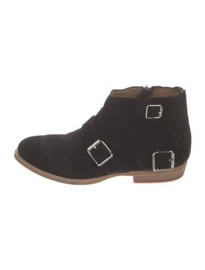Pre-owned Belstaff Suede Moto Boots In Black