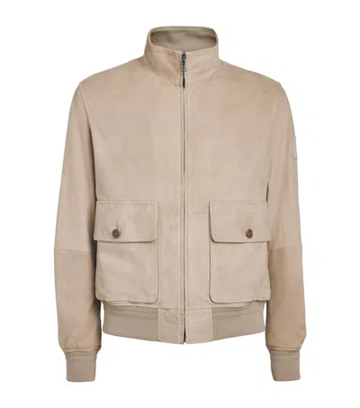 Belstaff Suede Seaway Bomber Jacket In Brown