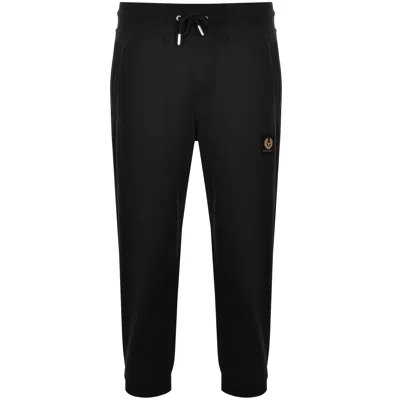 Belstaff Men's Black Brand-patch Tapered-leg Cotton-jersey Jogging Bottoms