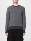 Belstaff Crew Neck Long Sleeve Sweater With Ribbed Cuffs In Gray
