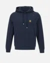 Belstaff Hooded Cotton Fleece Sweatshirt In Blue