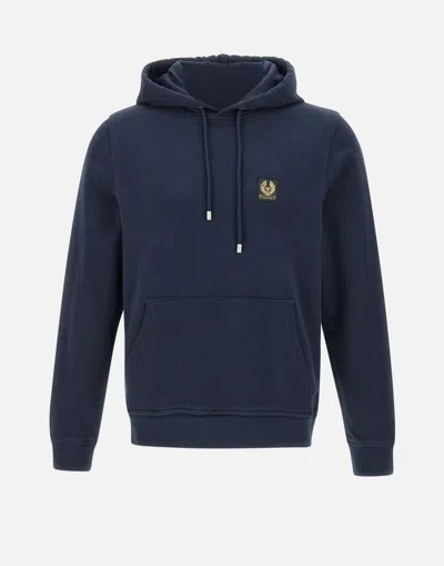 Belstaff Hooded Sweater Kangaroo Pocket In Blue