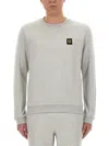 Belstaff Sweatshirt With Logo Patch In Grey