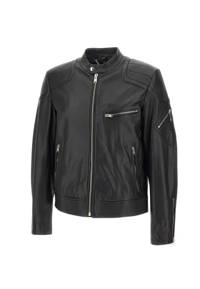 Belstaff T Racer Cheviot Leather Jacket In Black