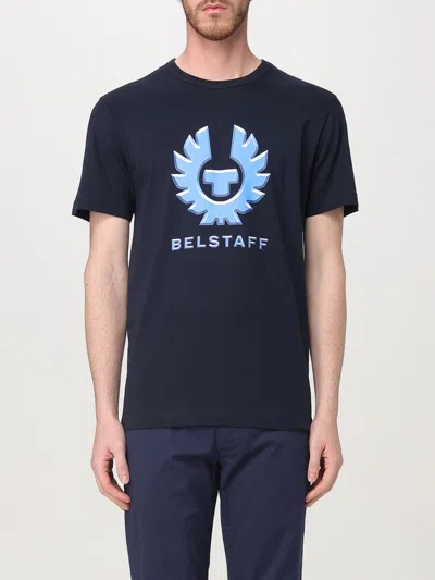 Belstaff Mens Liquify Graphic T-shirt In Dark Ink Mens Clothing In Navy Fabric