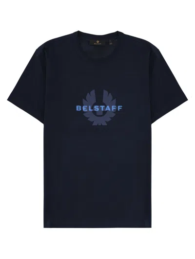 Belstaff Men T-shirt With Logo In Blue