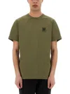 Belstaff T-shirt With Logo Patch In Military Green