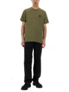 Belstaff T-shirt With Logo Patch In Military Green