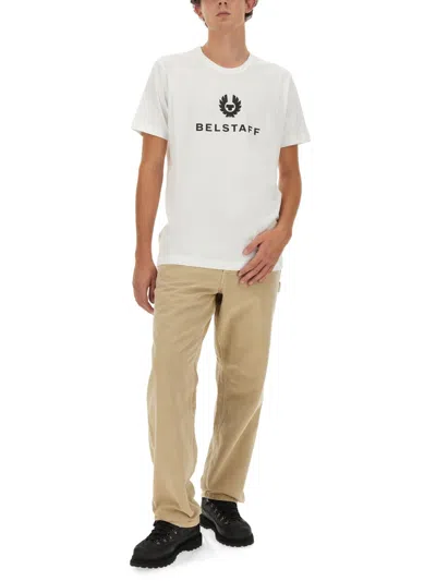 Belstaff Man T-shirt White Size Xxl Cotton