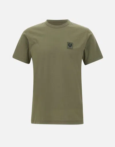 Belstaff T-shirt With Logo Patch In Green