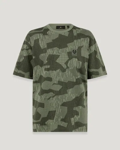 Belstaff Terrain Camo T-shirt In Surplus Green / Washed Black