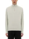 Belstaff Zip Sweater Textured Knit In Neutrals