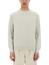 Belstaff Crew Neck Cotton Jersey Sweater In Neutrals