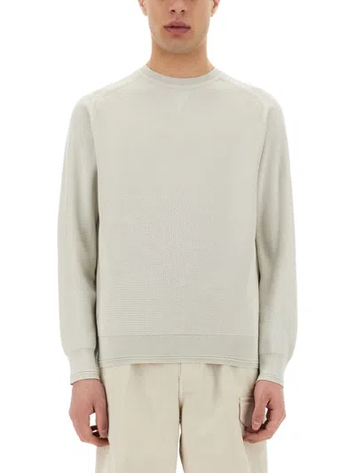 Belstaff Textured Knit Cotton Jersey In Neutrals