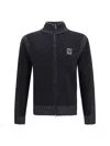 Belstaff High Collar Long Sleeve Zip Knit Sweater In Gray