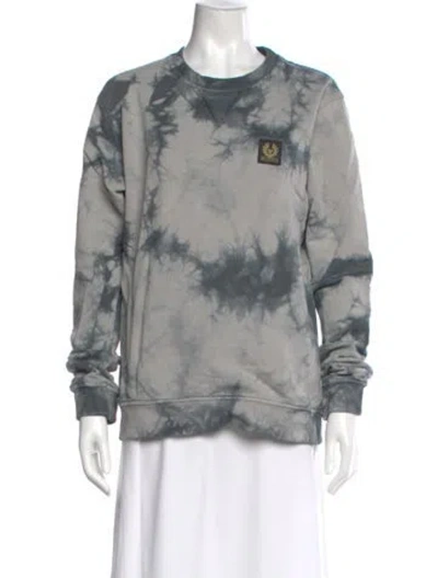 Pre-owned Belstaff Tie-dye Print Crew Neck Sweater In Gray