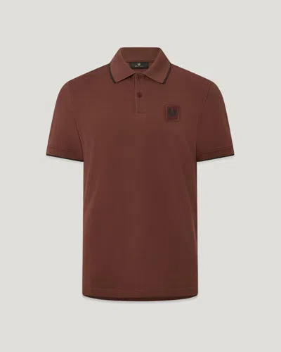 Belstaff Tipped Polo Cotton Pique In Animal Print