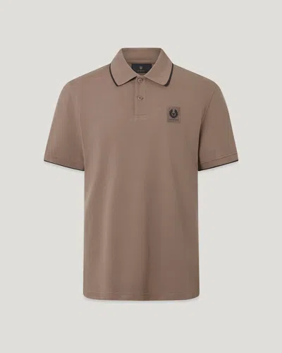 Belstaff Tipped Polo Cotton Pique In Gray