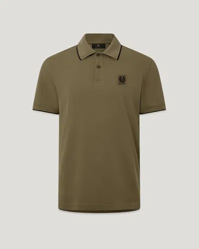 Belstaff Tipped Polo Cotton Pique In Green
