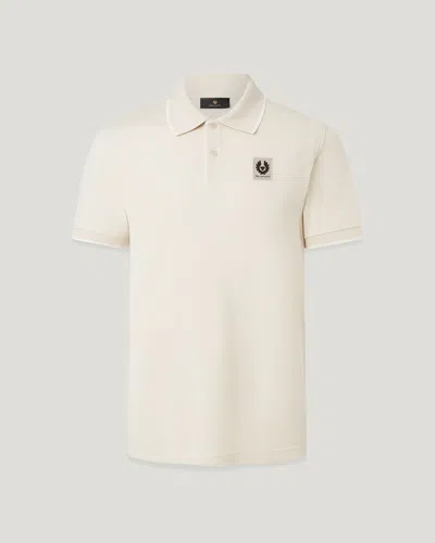 Belstaff Tipped Polo Cotton Pique In Silver