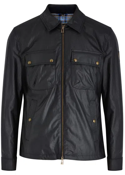 Belstaff Tour Waxed Cotton Jacket In Navy