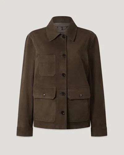 Belstaff Trail Jacket Lightweight Suede In Brown
